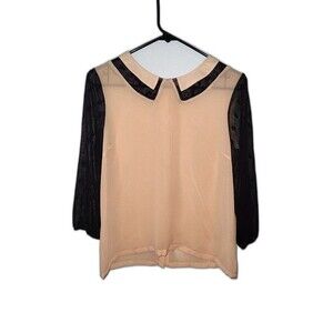 Chloe K Sheer Blush Blouse Small